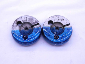 8 36 UNF 3A THREAD RING GAGES #8 .164 .1640 GO NO GO P.D.'S = .1460 & .1439 - DW3449RD