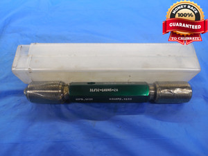 NEW 31/32 14 UNS 2A SET THREAD PLUG GAGE .9687 GO NO GO P.D.'S = .9208 & .9155 - DW3451RD