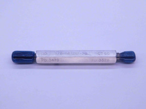 3/8 24 UNF 2B THREAD PLUG GAGE .375 .3750 GO NO GO P.D.'S = .3479 & .3528 CHECK - 38242BP1