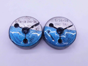 5/16 18 UNC 3A THREAD RING GAGES .3125 GO NO GO P.D.'S = .2764 & .2734 CHECK - DW3649RD