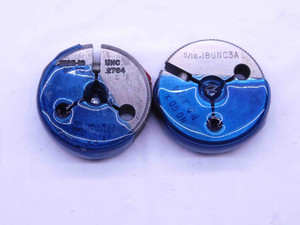 5/16 18 UNC 3A THREAD RING GAGES .3125 GO NO GO P.D.'S = .2764 & .2734 CHECK - DW3649RD