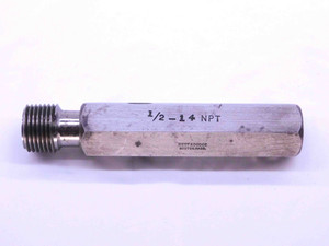 1/2 14 NPT L1 PIPE THREAD PLUG GAGE .5 .50 .500 .5000 N.P.T. NATIONAL TAPER - 1214NPTL1P1