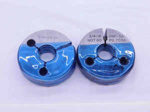 3/4 16 UNF 3A THREAD RING GAGES .75 .750 .7500 GO NO GO P.D.'S = .7094 & .7056 - 34163AR1