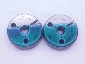 M14 X 1.5 6g METRIC THREAD RING GAGES 14 GO NO GO P.D.'S = 12.994 & 12.854 CHECK - M14156GR1