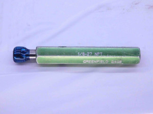 1/8 27 NPT L1 PIPE THREAD PLUG GAGE .125 .1250 N.P.T. NATIONAL TAPER INSPECTION - 1827NPTL1P2