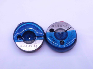 M3 X .5 6g METRIC THREAD RING GAGES 3 0.5 GO NO GO P.D.'S = 2.655 & 2.580 CHECK - DW4339BU