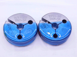 7/16 20 UNF 3A THREAD RING GAGES .4375 GO NO GO P.D.'S = .4050 & .4019 CHECK - DW4356BU