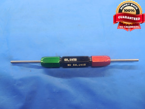 .0975 & .0985 CLASS XX PIN PLUG GAGE GO NO GO .0938 +.0037 OVERSIZE 3/32 2.477mm