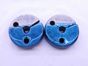 3/8 16 UNC 2A THREAD RING GAGES .375 .3750 GO NO GO P.D.'S = .3331 & .3287 CHECK - 38162AR2