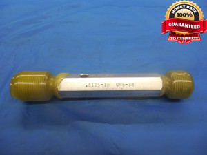 13/16 18 UNS 3B THREAD PLUG GAGE .8125 GO NO GO P.D.'S = .7764 & .7809 NS-3B - DW4742RD