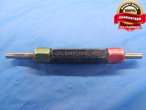 .2495 & .2505 CARBIDE CLASS X PIN PLUG GAGE GO NO GO .2500 +-.0005 1/4 6.337 mm