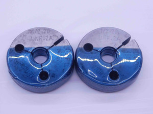 1/2 20 UNF 2A THREAD RING GAGES .5 .50 .500 GO NO GO P.D.'S = .4662 & .4619 - DW4854BU