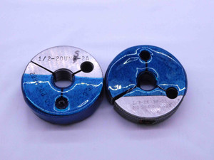 1/2 20 UNF 2A THREAD RING GAGES .5 .50 .500 GO NO GO P.D.'S = .4662 & .4619 - DW4854BU