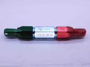 9/16 18 UNF 2B VERMONT THREAD PLUG GAGE .5625 GO NO GO P.D.'S = .5264 & .5323 - DW5095RD
