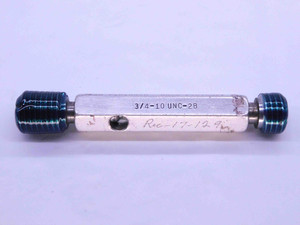 3/4 10 UNC 2B THREAD PLUG GAGE .75 .750 .7500 GO NO GO P.D.'S = .6850 & .6927 - 34102BP1