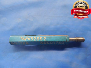 3/16 32 SS 2 THREAD PLUG GAGE .1875 NO GO ONLY P.D. = .1750 INSPECTION CHECK - DW6050BU
