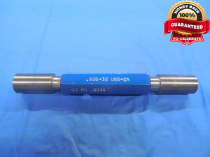 0.825 32 UNS 2A SET THREAD PLUG GAGE .825 GO NO GO P.D.'S = .8036 & .8000 NS-2A - DW6229RD