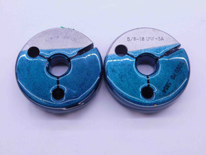 5/8 18 UNF 3A THREAD RING GAGES .625 .6250 GO NO GO P.D.'S = .5889 & .5854 CHECK - 58183AR1