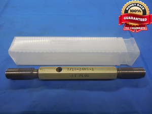 7/16 24 NS 1 SET THREAD PLUG GAGE .4375 GO NO GO P.D.'S = .4091 & .4040 UNS-1 - DW6536BU