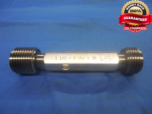 1 1/2 8 UNJ 3B PREPLATE THREAD PLUG GAGE 1.5 GO NO GO P.D.'S = 1.4208 & 1.4271 - DW6920KW