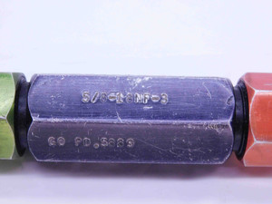 5/8 18 NF 3 THREAD PLUG GAGE .625 .6250 GO NO GO P.D.'S = .5889 & .5919 UNF-3 - CH0433