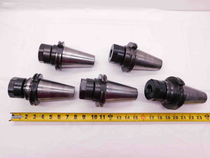 5pc LOT OF CAT50 TG100 COLLET CHUCK TOOL HOLDERS VARIOUS PROJECTIONS TG 100 HEX - JH0580BU