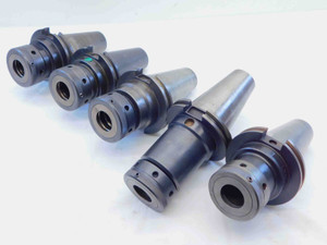 5pc LOT OF CAT50 TG100 COLLET CHUCK TOOL HOLDER 3 1/2 - 5" PROJECTION ROUND NUT - JH0583BU