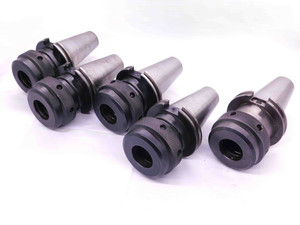 5PC LOT OF CAT50 TG150 COLLET CHUCK TOOL HOLDER VARIOUS PROJECTIONS ROUND NUT - JH0591BU