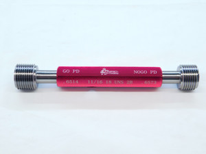 NEW 11/16 18 UNS 2B THREAD PLUG GAGE .6875 GO NO GO P.D.'S = .6514 & .6573 NS-2B - DW7470MJ