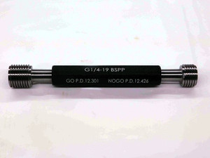 NEW G 1/4 19 BSPP PIPE THREAD PLUG GAGE .25 GO NO GO PD'S = 12.301 & 12.426 G1/4 - DW7480MJ