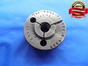9/16 8 NA ACME LEFT HAND THREAD RING GAGE .5625 GO ONLY P.D. = .4932 INSPECTION - DW7767BU