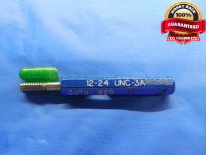 12 24 UNC 3A SET THREAD PLUG GAGE #12 .216 GO ONLY P.D. = .1889 NC-3A CHECK - DW7770BU