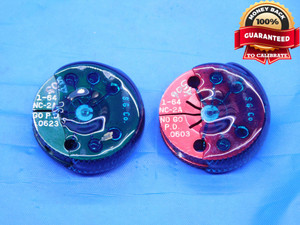 1 64 NC 2A THREAD RING GAGES #1 .073 GO NO GO P.D.'S = .0623 & .0603 UNC-2A - DW7830BU