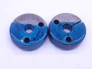 M16 X 1.5 6g METRIC THREAD RING GAGES 16 GO NO GO P.D.'S = 14.994 & 14.854 CHECK - DT0576BURL