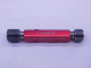 1" 14 UNJS 3B THREAD PLUG GAGE 1.0 GO NO GO P.D.'S = .9536 & .9590 INSPECTION - DW7932JSER
