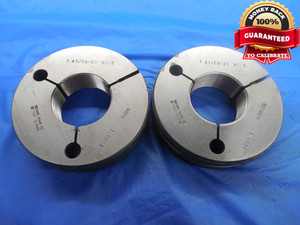 1 41/64 20 NS 3 THREAD RING GAGES 1.640625 GO NO GO P.D.'S = 1.6081 & 1.6036 - DW7938BU
