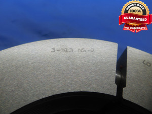 3" 13 NS 2 THREAD RING GAGES 3.0 GO NO GO P.D.'S = 2.9500 & 2.9433 UNS-2 CHECK - DW8139BU