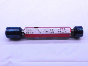 3/4 16 NF 3 THREAD PLUG GAGE .75 .750 GO NO GO P.D.'S = .7094 & .7126 UNF-3 - 34163P1