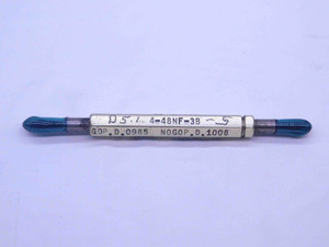 4 48 NF 3B THREAD PLUG GAGE #4 .112 .1120 GO NO GO P.D.'S = .0985 & .1008 UNF-3B - DW8471BU