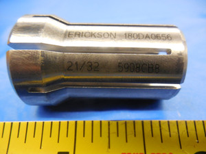 NEW ERICKSON KENNAMETAL 21/32" DA180 COLLET 1.625" OAL 1.035" OVERALL DIA .656