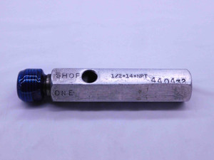 1/2 14 NPT L1 PIPE THREAD PLUG GAGE .5 .50 .500 .5000 N.P.T. NATIONAL TAPER - DW8602BU