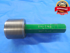 2 1/2 7 NS 3A SET THREAD PLUG GAGE 2.5 GO ONLY P.D. = 2.4072 UNS-3A 2 1/2"-7 - DW8737BU