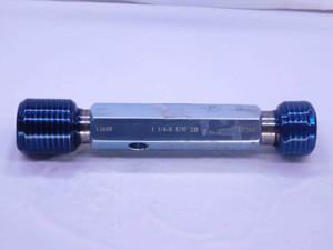 1 1/4 8 UN 2B VERMONT THREAD PLUG GAGE 1.25 GO NO GO P.D.'S = 1.1688 & 1.1780 - DW9114HX