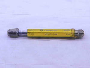 M10 X 1.5 6H METRIC VERMONT THREAD PLUG GAGE 10 GO NO GO P.D.'S = 9.026 & 9.206 - DW0681FCRL M10 X 1.5 6H METRIC VERMONT THREAD PLUG GAGE 10 GO NO GO P.D.'S = 9.026 & 9.206 - DW0681FCRL