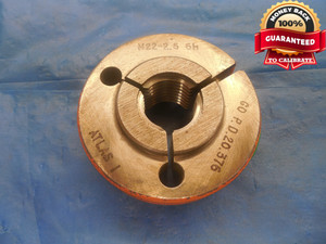 M22 X 2.5 6h METRIC THREAD RING GAGE 22.0 GO ONLY P.D. = 20.376 INSPECTION CHECK - DW9266BU