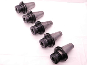 5pc LOT OF COLLIS CAT50 TG100 COLLET CHUCK TOOL HOLDERS 3" PROJECTION ROUND NUT - JH1103BU