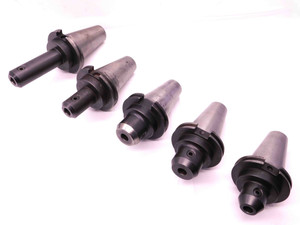 5pc LOT OF CAT50 5/8 I.D. SOLID END MILL TOOL HOLDERS .625 VARIOUS PROJECTIONS - JH1116BU