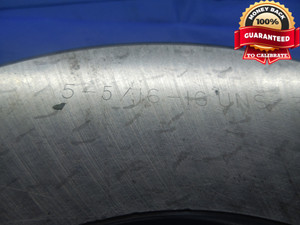 5 5/16 16 UNS 3A PREPLATE THREAD RING GAGE 5.3125 NO GO ONLY P.D. = 5.2638 CHECK - DW9596RD