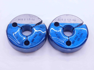 M18 X 1.5 6g METRIC THREAD RING GAGES 18 GO NO GO P.D.'S = 16.994 & 16.854 CHECK - DW9625BU