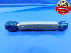 3/4 10 UNC 2B VERMONT THREAD PLUG GAGE .75 .750 GO NO GO P.D.'S = .6850 & .6927 - DW9718BU